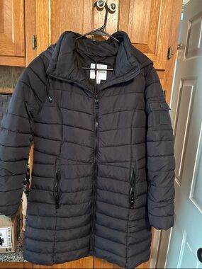Steve Madden Black Quilted Long Puffer Jacket